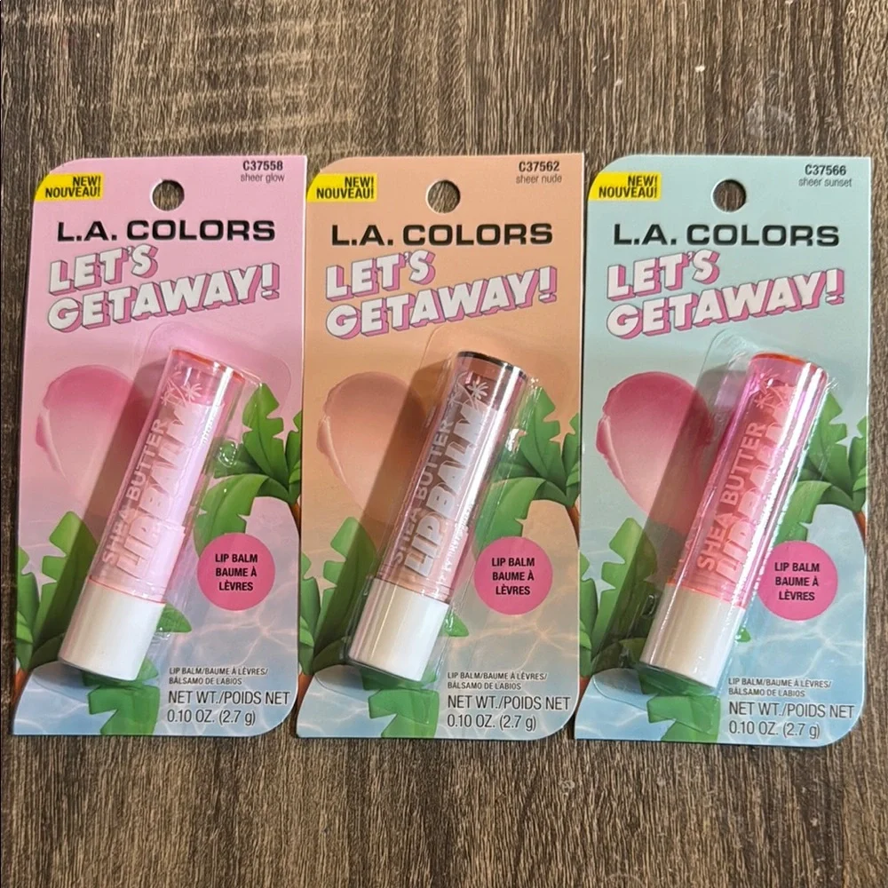 🥰🥰L.A. COLORS Let’s Getaway! Shea Butter Lip Balm Set🥰🥰